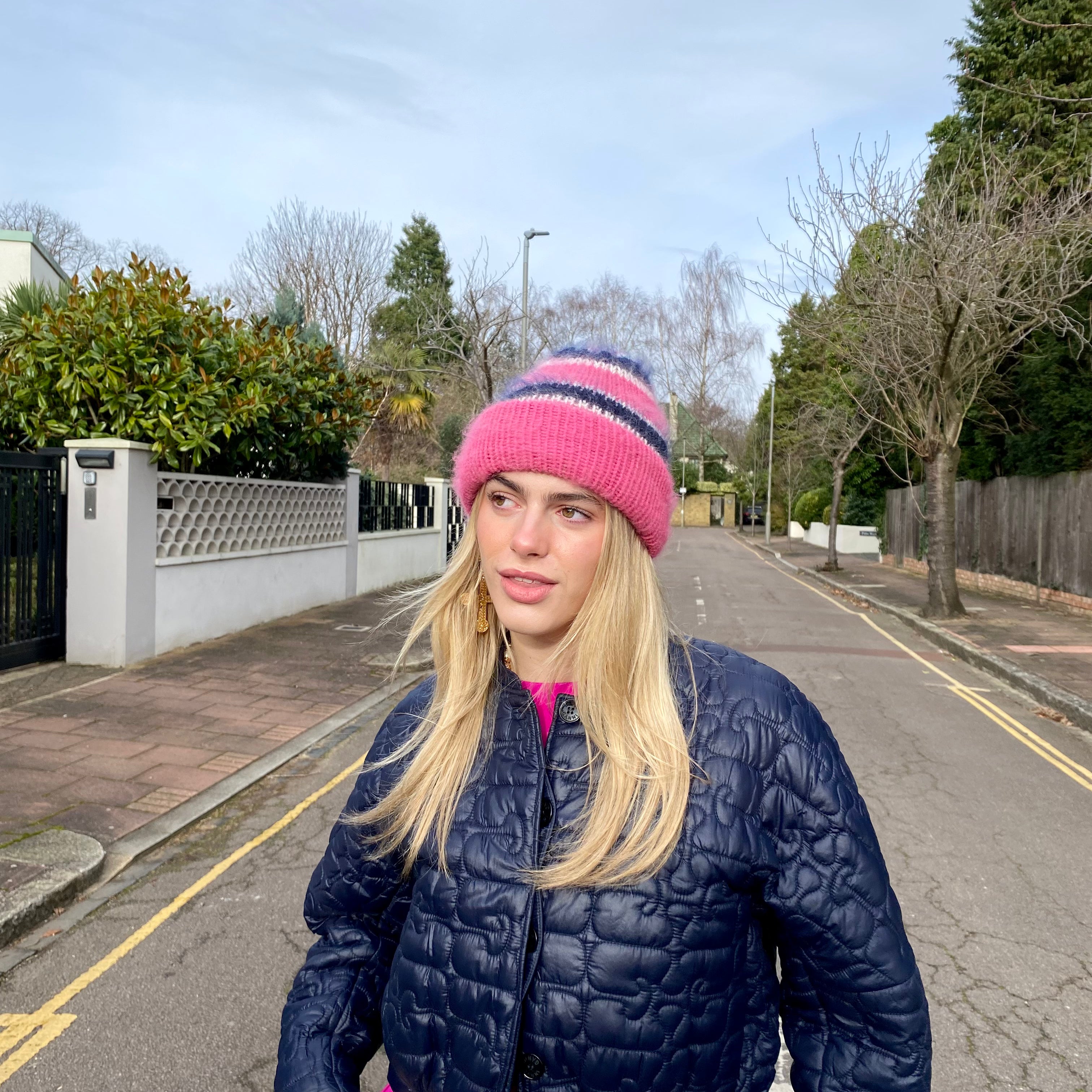 The YLH Beanie - Pink/Navy