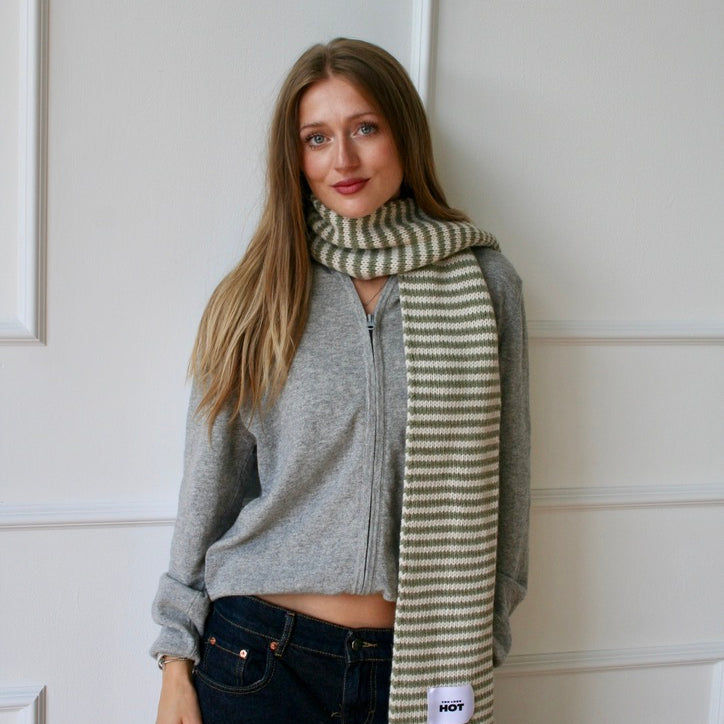 The Lorelai Scarf - Pistachio & Cream