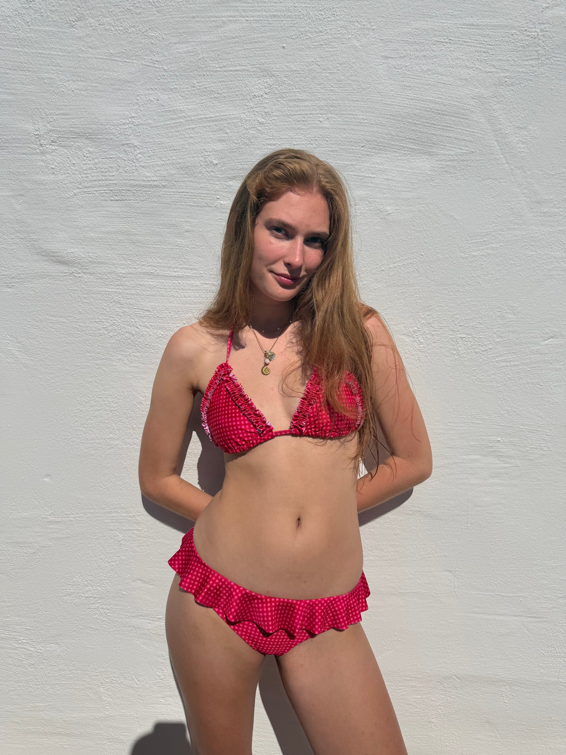 The Erin Bikini Bottoms - Pink Gingham