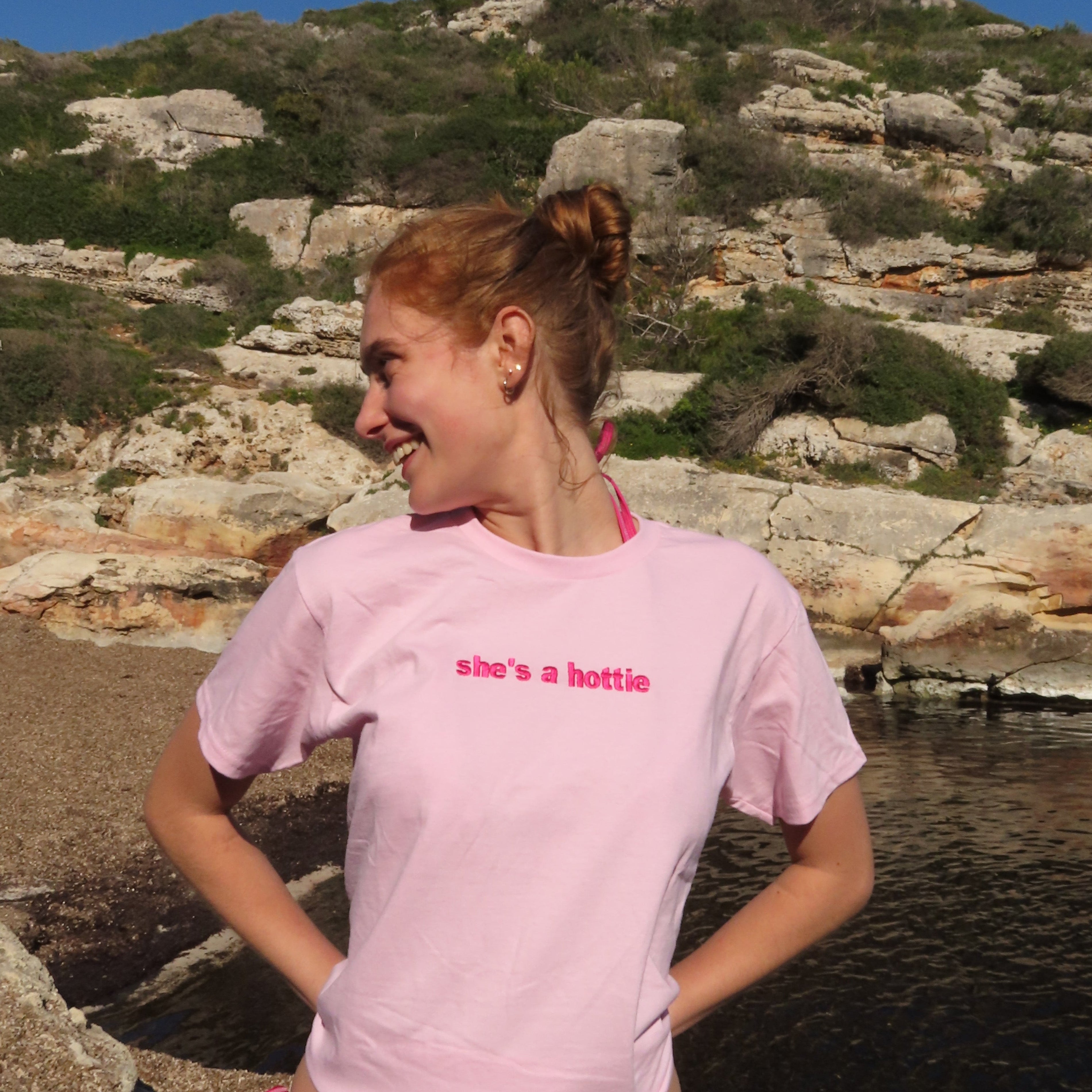 She's a Hottie Baby Tee - Pink
