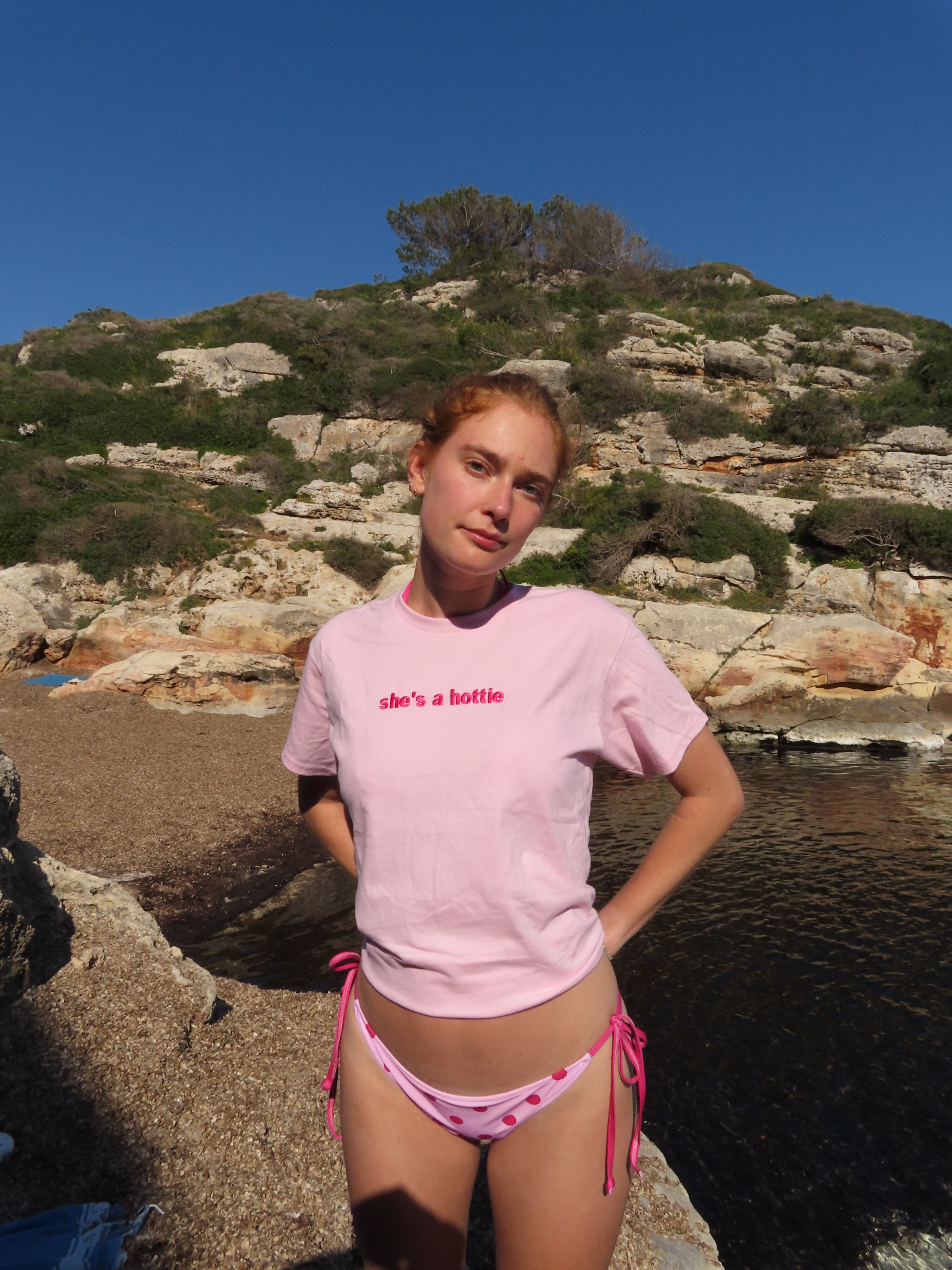 She's a Hottie Baby Tee - Pink