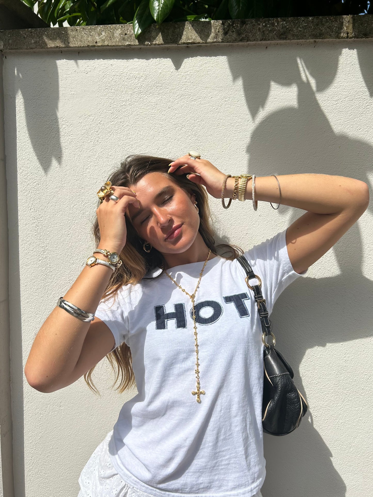 The HOT Baby Tee - White and Denim