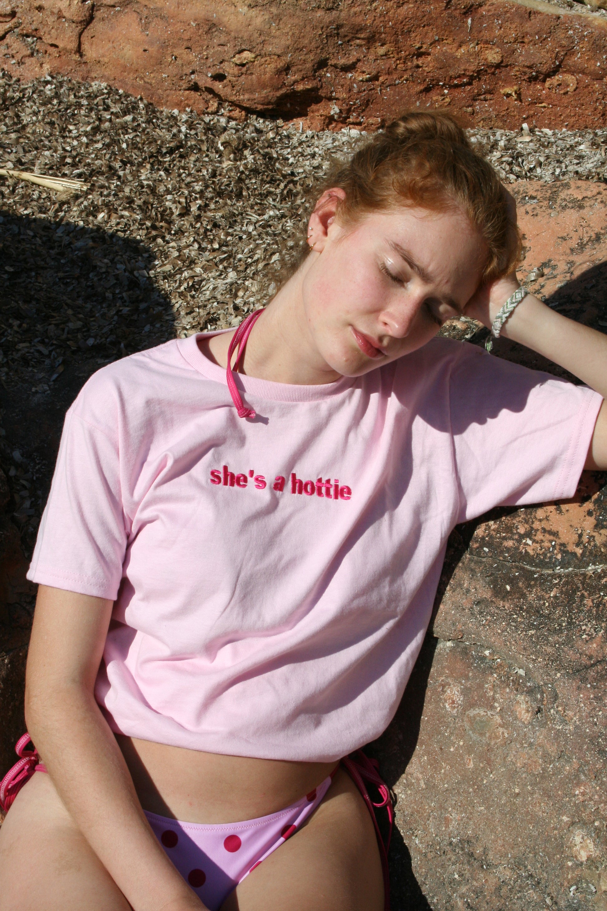 She's a Hottie Baby Tee - Pink