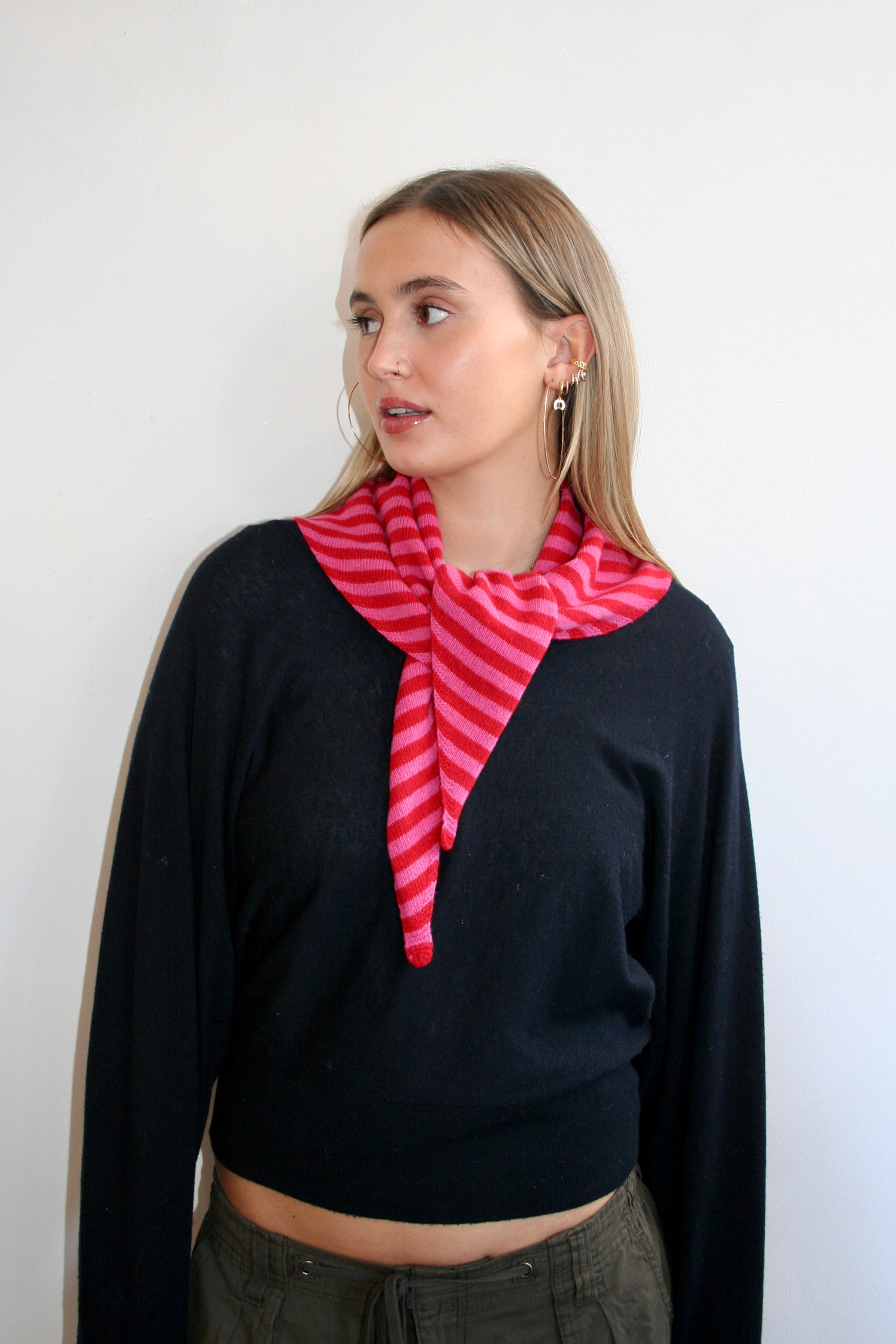 The Lily Triangle Scarf - Red & Pink
